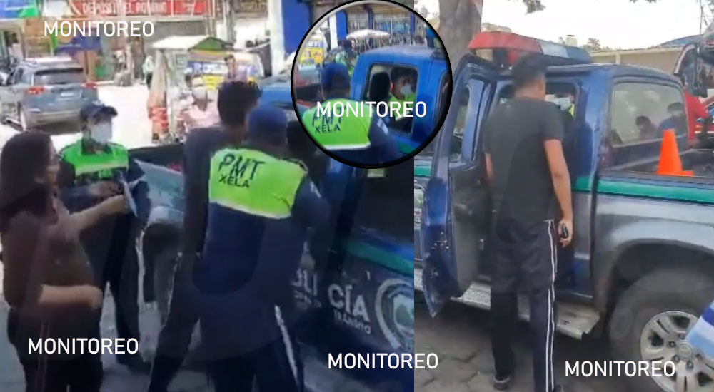 QUETZALTENANGO: Hombre reclama y le pega a PMT por colocarle cepo a su vehículo (Video)