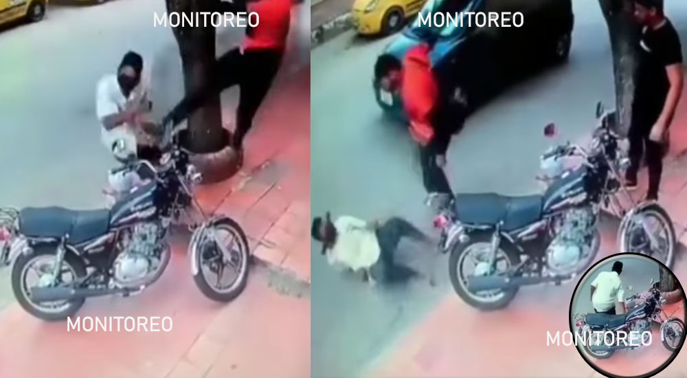 Ladrón es vapuleado cuando intentaba robar una moto (Video)