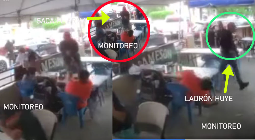 Momento exacto cuando ladrón entra a un restaurante y acribilla a un hombre (Video)