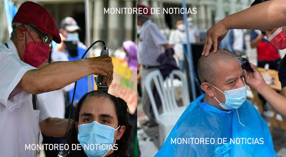 Manifestantes se cortan el pelo para sumarse a los “150 pelones” de La Plaza de la Constitución