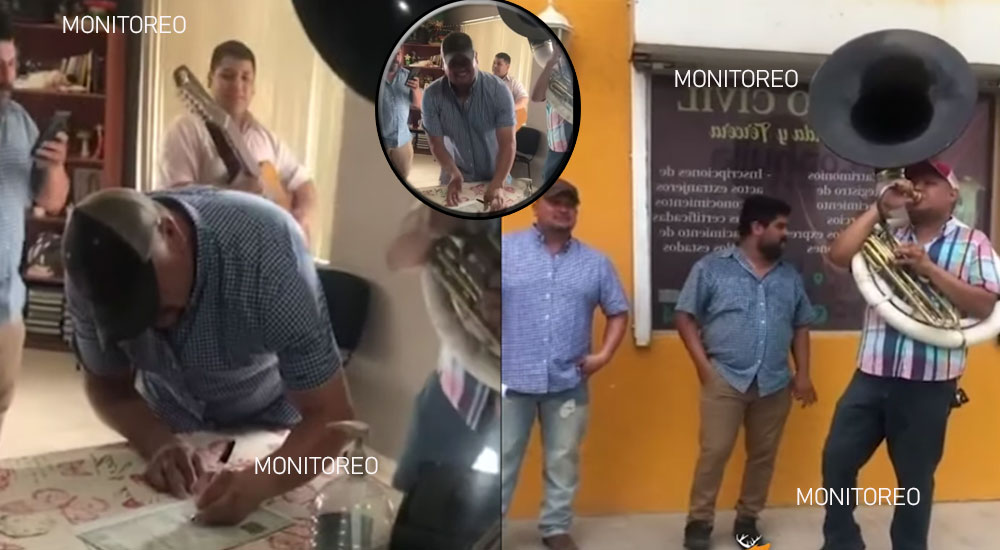 “Ni que estuvieras tan buena” Hombre celebra su divorcio con banda (Video)