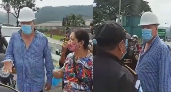 Fuerte tensión durante bloqueo por empresario y pobladores (Video)