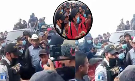 Fuerte tensión entre manifestantes y agente de la PNC (Video)