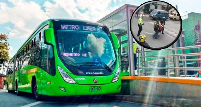 Mujer casi pierde la vida en un transmetro (Video)