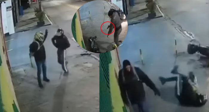 Momento exacto en que delincuente es acribillado cuando robaba una motocicleta (Video)