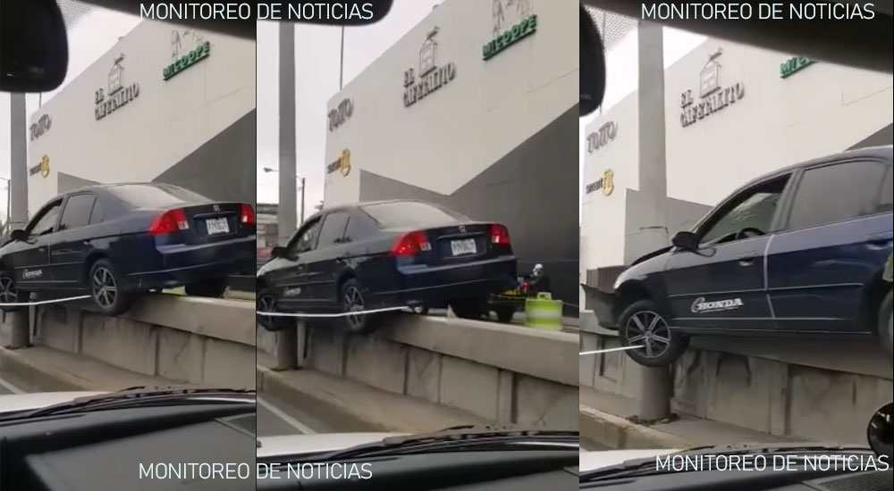 Vehículo terminó empotrado en el Bulevar los Próceres zona 10 capitalina (Video)