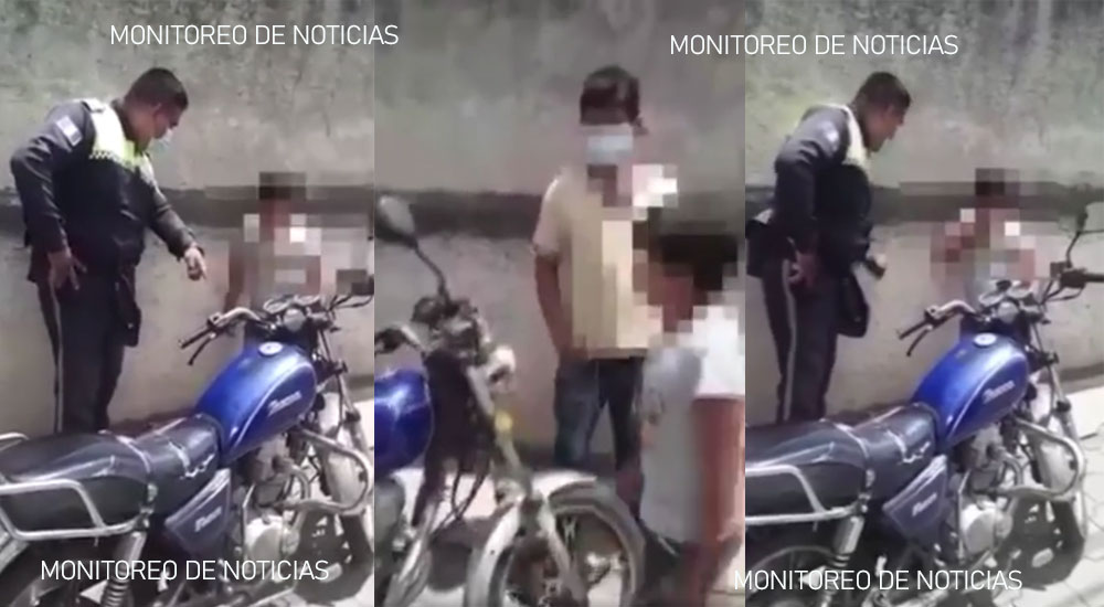 Niño de 13 años discute con PMT al ser sorprendido conduciendo una motocicleta (Video)