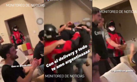 Repartidor de comida rápida llevó un pedido y se quedó para el festejo de la Selección de Argentina (Video)