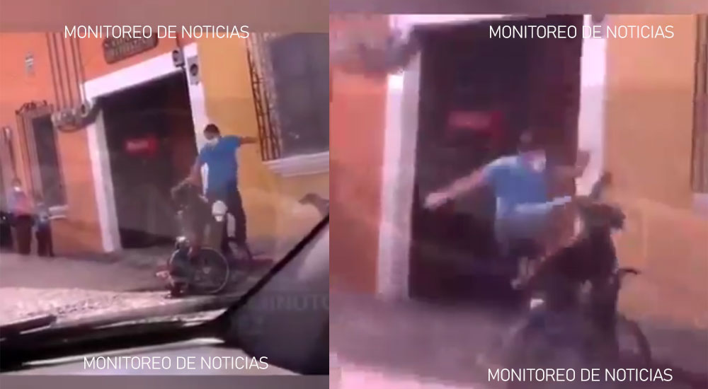 Hombre golpea a un anciano que está en silla de ruedas en Antigua Guatemala (Video)