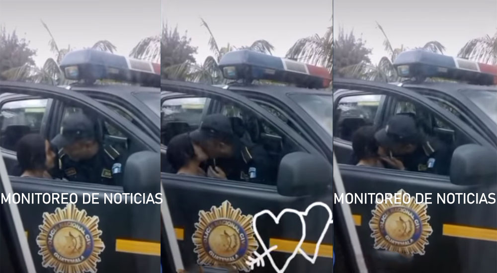 Agente de la PNC es captado besando a una adolescente (Video)