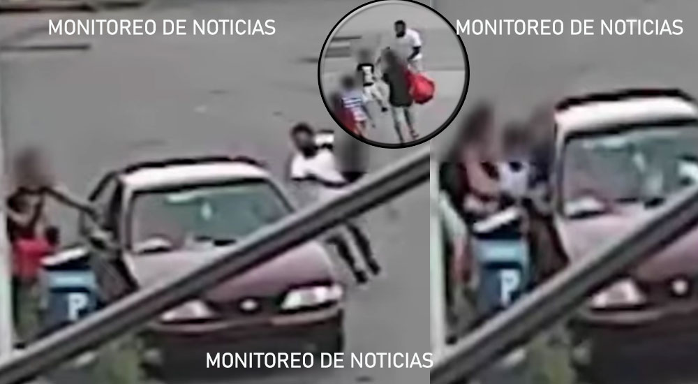 Momento exacto cuando mujer evita el secuestro de su hijo de 5 años (Video)