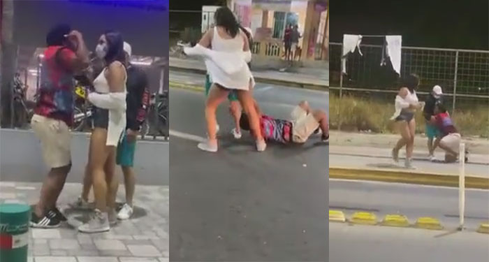 Amante encuentra a su novio con su esposa y disputan una fuerte pelea (Video)