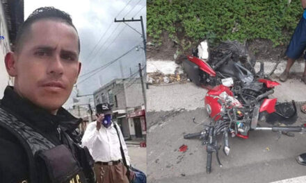 Agente de la PNC muere al ser impactado por un bus en Santa Rosa