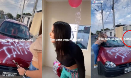 ¿Le es infiel con su hermana? Novia pierde el control y destruye el auto de su novio (Video)