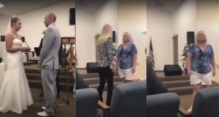 Suegra interrumpe la boda en su hijo al descubrir que la novia tiene un amante (Video)