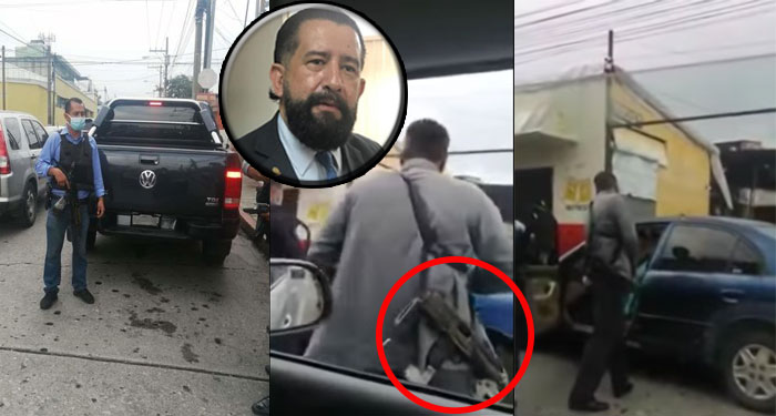 Seguridad que protege a Otto Gómez intimida y amenaza con arma a conductor (Video)