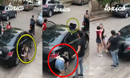Mujer encuentra a su esposo con la amante dentro del carro (Video)