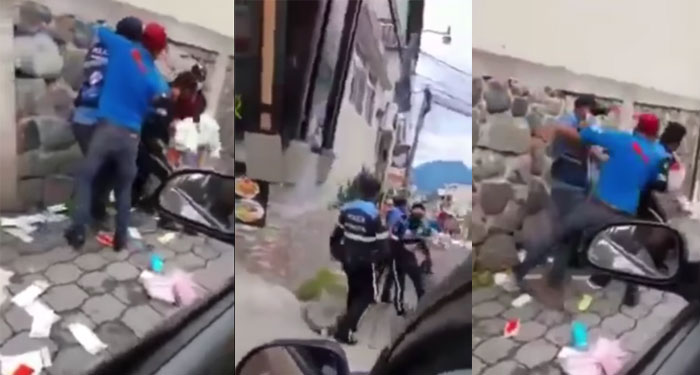 Policías municipales le quitan la mercadería a un niño que vendía en la calle (Video)