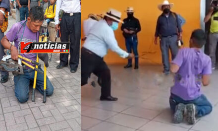 Azotan a hombre acusado de robar herramientas de construcción (Video)