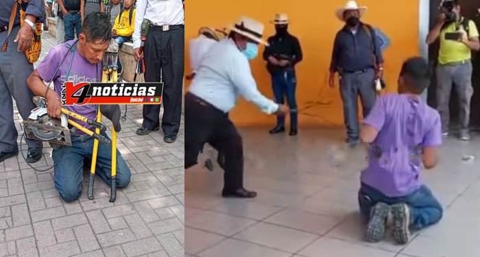 Azotan a hombre acusado de robar herramientas de construcción (Video)