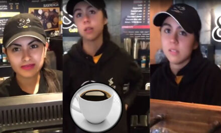 Hombre pide café con “CACA”; empleada lo reta que se lo tome (Video)