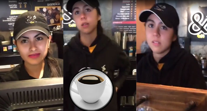 Hombre pide café con “CACA”; empleada lo reta que se lo tome (Video)