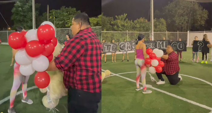 Hombre le prepara una sorpresa a su novia para pedirle matrimonio y ella lo rechaza (Video)