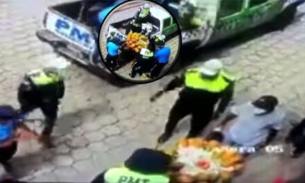 Momento exacto cuando PMT levantan venta de fruta de un anciano (Video)
