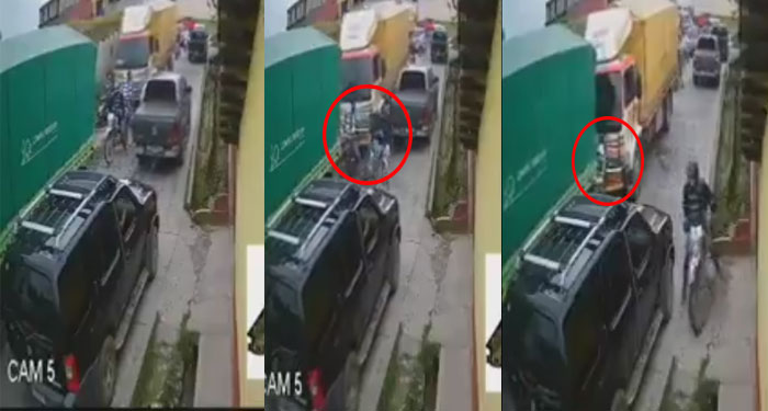 Momento exacto cuando camión atropella y mata a dos hermanos en Huehuetenango (Video)