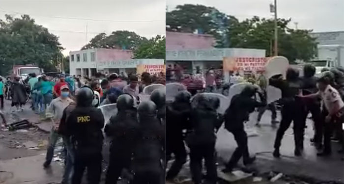 Disturbios entre manifestantes y agentes de la PNC en Suchitepéquez (Video)