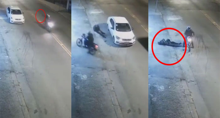Momento exacto cuando conductor le disparó a ladrón (Video)