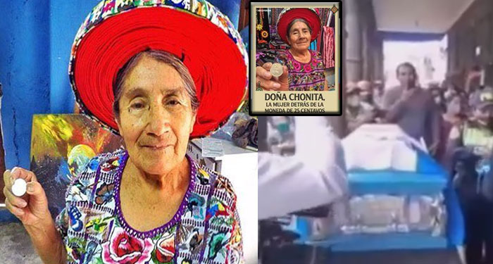 Así le dan el último adiós a doña Chonita, el rostro de la moneda de 25 centavos (Video)