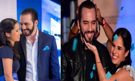 Esposa de Nayib Bukele le niega un beso en medio de cadena nacional (Video)