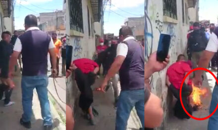 “Pretendían prenderle fuego” Ladrón es vapuleado por pobladores (Video)