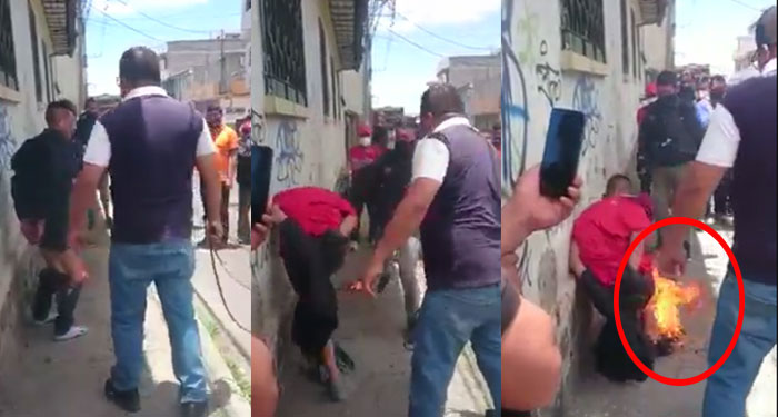 “Pretendían prenderle fuego” Ladrón es vapuleado por pobladores (Video)