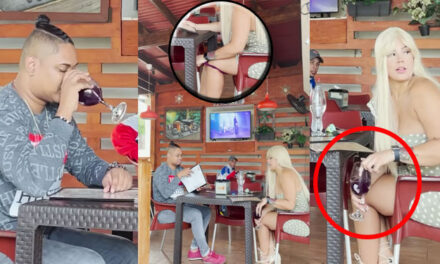 Mujer se quita la ropa interior y la mete en la bebida de su novio (Video)