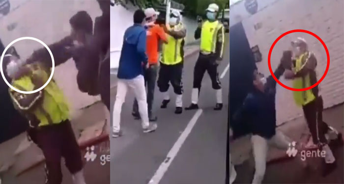 Fuerte pelea entre ciudadanos y PMT por colocar cepo (Video)