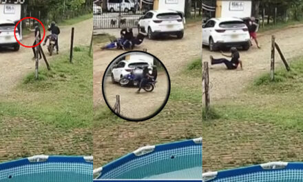 Momento en que hombre le disparó a dos ladrones cuando intentaban asaltarlo (Video)