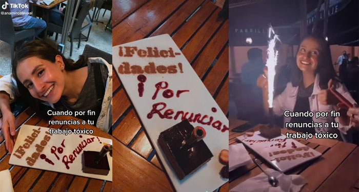 “Festeja con un pastel” Joven renuncia a su trabajo tóxico (Video)