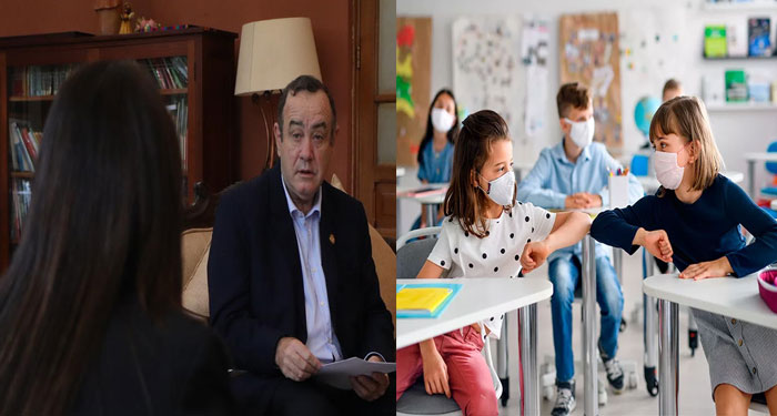 Giammattei anuncia fecha del inicio de clases presenciales en 2022