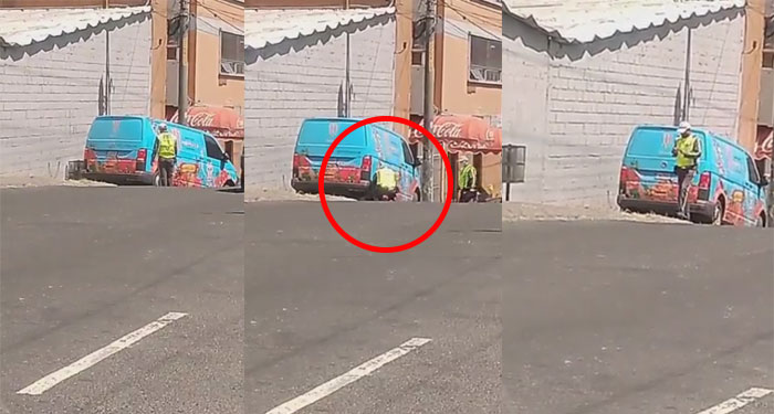 Momento cuando PMT coloca cepo a panel en la zona 11 (Video)