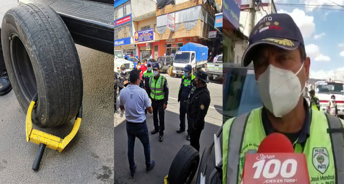 Piloto le quita llanta con cepo a vehículo y PMT decomisó el vehículo (Video)
