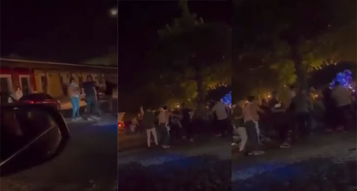 Pelea en el parque de la Antigua Guatemala se sale de control (Video)