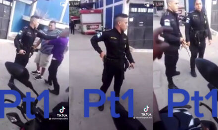 Agente de la PNC saca su arma para dispararle a un civil (Video)