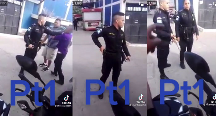 Agente de la PNC saca su arma para dispararle a un civil (Video)