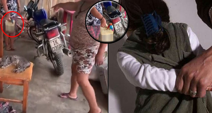 Niña cansada del abuso físico de sus abuelos maternos decide quemar la casa (Video)