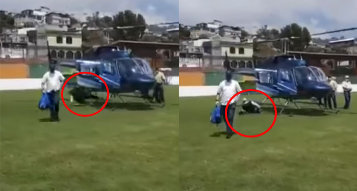 Viceministro del MAGA sufre caída al descender de Helicóptero (Video)