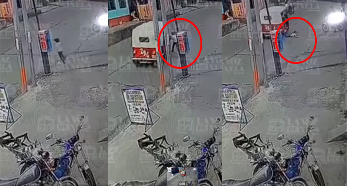 Momento exacto en que niño se cruza la calle y mototaxi le pasa las llantas encima (Video)