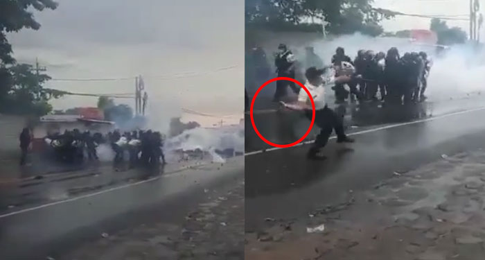 Manifestación de Militares se sale de control y se enfrentan a la PNC (Video)