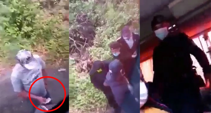 Momento en que agentes de la PNC reciben dinero por dejar pasar mercadería ilegal (Video)